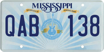 MS license plate QAB138