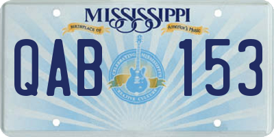 MS license plate QAB153