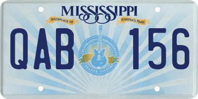 MS license plate QAB156