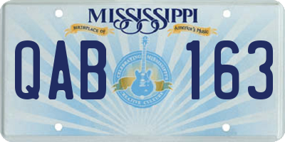 MS license plate QAB163