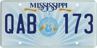 MS license plate QAB173