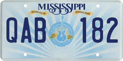 MS license plate QAB182