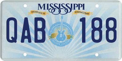 MS license plate QAB188