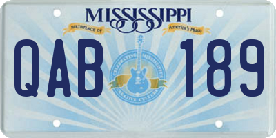 MS license plate QAB189