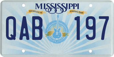 MS license plate QAB197