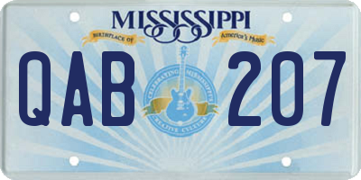 MS license plate QAB207