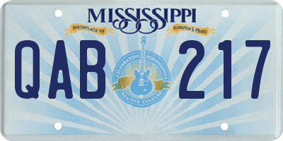 MS license plate QAB217