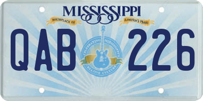 MS license plate QAB226