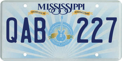 MS license plate QAB227
