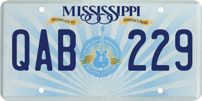 MS license plate QAB229