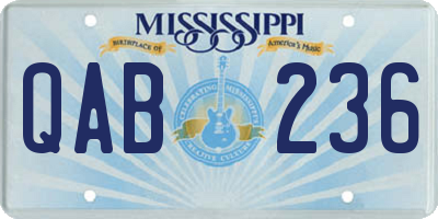 MS license plate QAB236