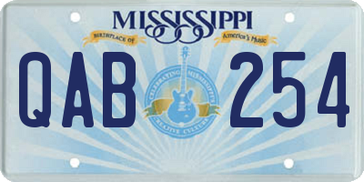 MS license plate QAB254