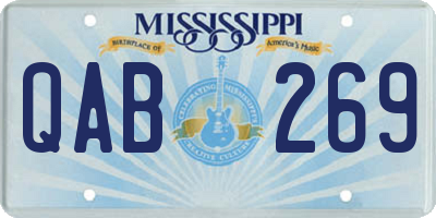 MS license plate QAB269