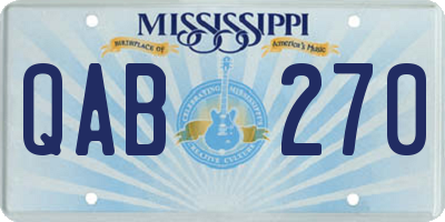 MS license plate QAB270