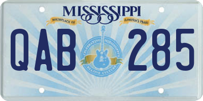 MS license plate QAB285