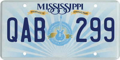 MS license plate QAB299