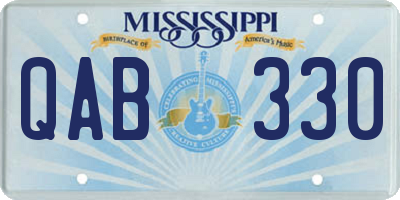 MS license plate QAB330