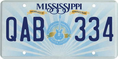 MS license plate QAB334