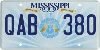 MS license plate QAB380