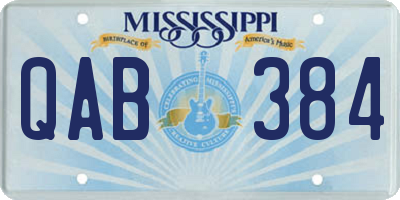MS license plate QAB384