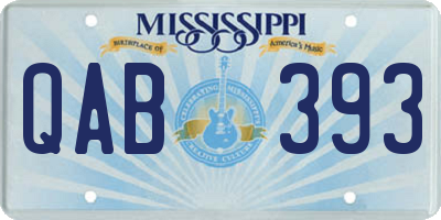 MS license plate QAB393