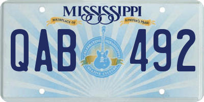 MS license plate QAB492