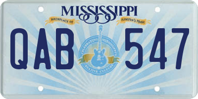 MS license plate QAB547