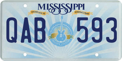 MS license plate QAB593
