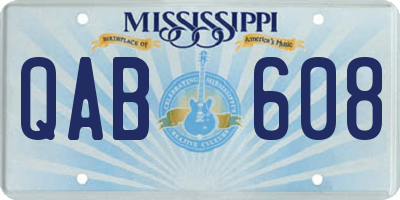 MS license plate QAB608