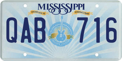 MS license plate QAB716