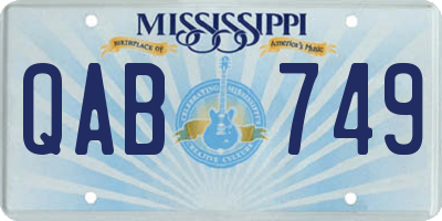 MS license plate QAB749