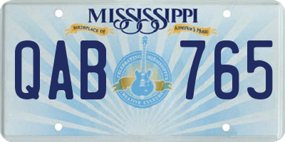 MS license plate QAB765