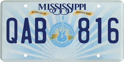 MS license plate QAB816