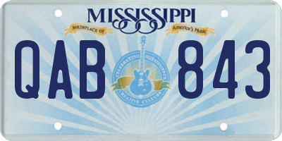 MS license plate QAB843