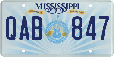MS license plate QAB847