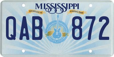 MS license plate QAB872