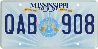 MS license plate QAB908