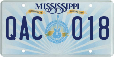 MS license plate QAC018