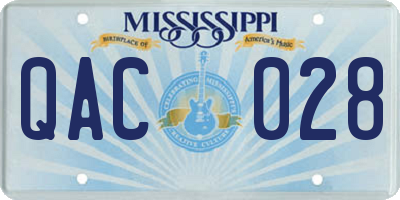 MS license plate QAC028