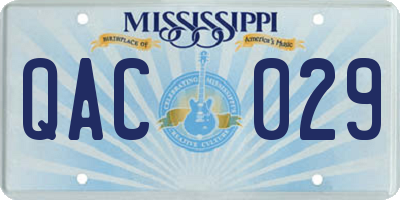 MS license plate QAC029
