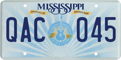 MS license plate QAC045