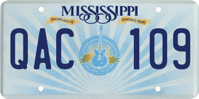 MS license plate QAC109