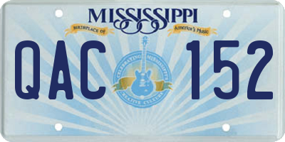 MS license plate QAC152
