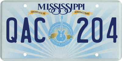 MS license plate QAC204