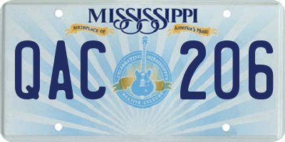 MS license plate QAC206