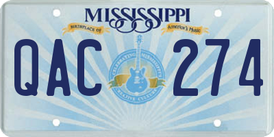 MS license plate QAC274