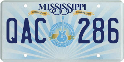 MS license plate QAC286
