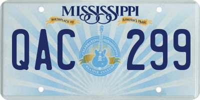 MS license plate QAC299