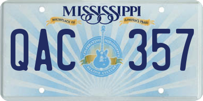 MS license plate QAC357