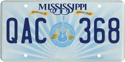 MS license plate QAC368